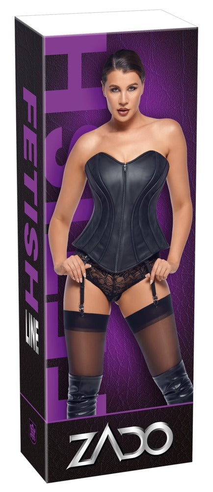 Corsé de Cuero Napa Zado 2XL - Diseño sin Tirantes con Cremallera