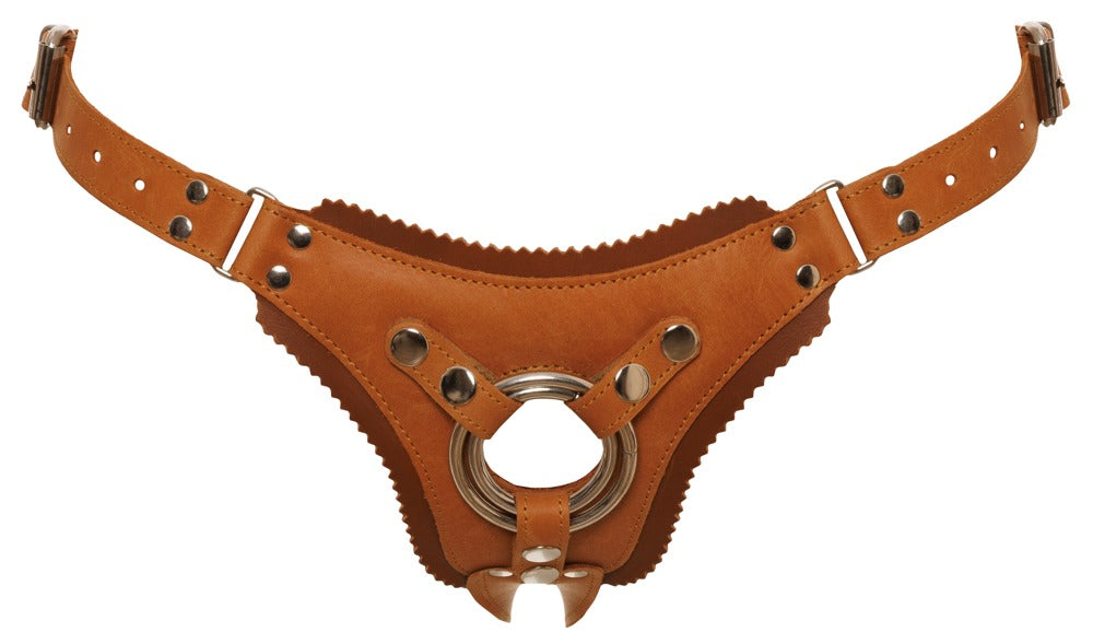 Leather StrapOn Natural S/M Zado - Strap-On Jock de Cuero