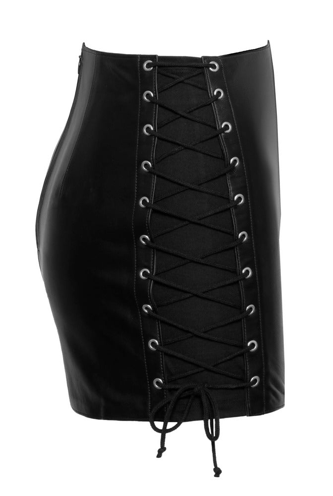 Falda de Cuero Zado XL - Cordones Ajustables y Diseño Slim Fit