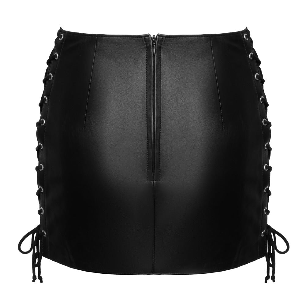 Falda de Cuero Zado XL - Cordones Ajustables y Diseño Slim Fit