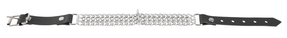 Collar de Cuero ZADO con Cadenas Metálicas Ajustable