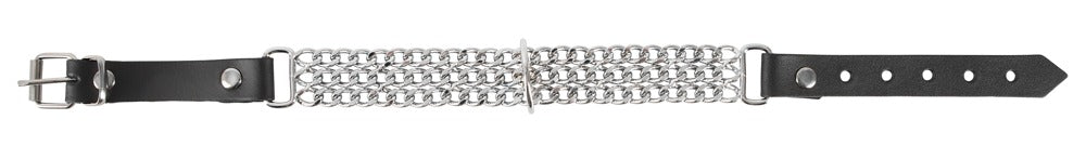 Collar de Cuero ZADO con Cadenas Metálicas Ajustable