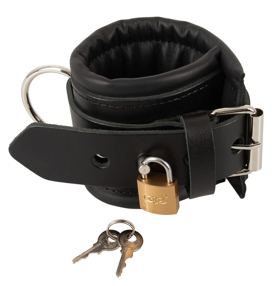 Esposas de Cuero Zado con Cerraduras - Bondage Profesional