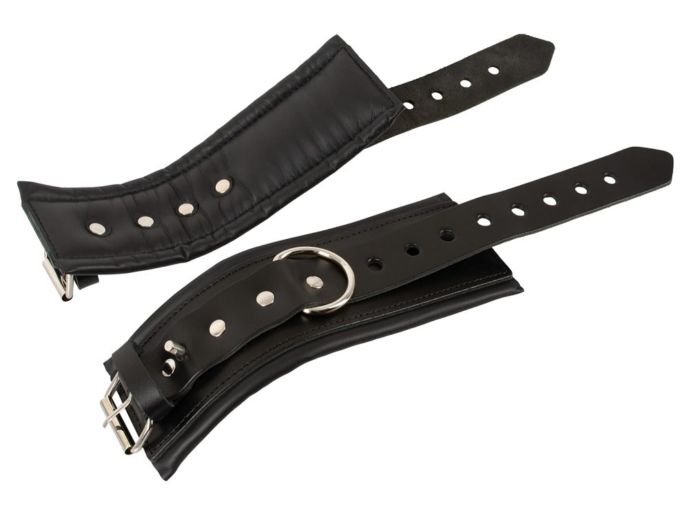 Esposas de Cuero Zado con Cerraduras - Bondage Profesional