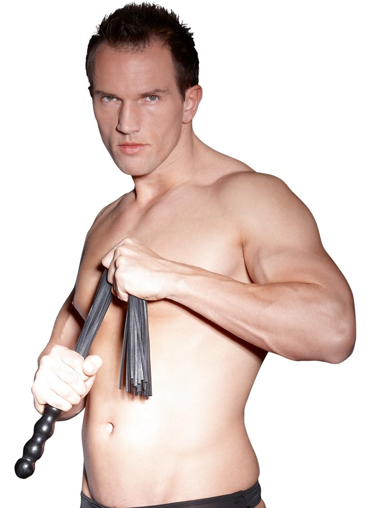Fusta Leather Flogger Zado - Mango de Madera Ondulado