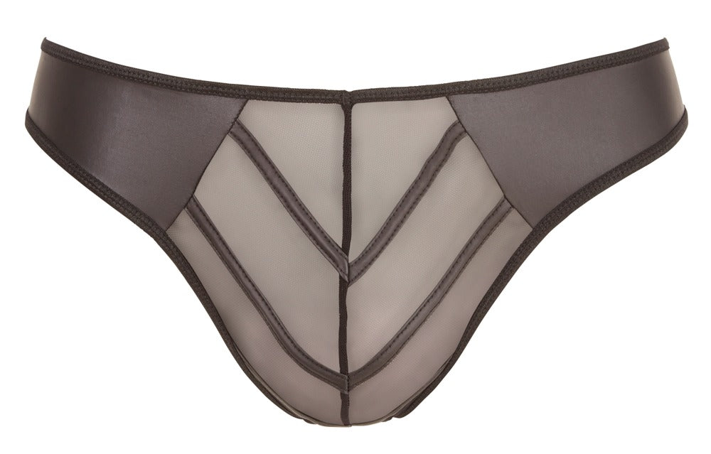 Men's String L Svenjoyment - Tanga Negro Powernet Brillo Mate