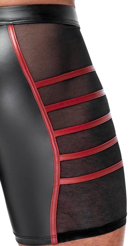 Shorts Ajustados NEK Negro/Rojo 2XL - Diseño Moderno con Insertos de Malla