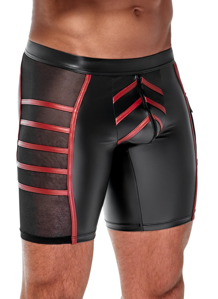 Shorts Ajustados NEK Negro/Rojo 2XL - Diseño Moderno con Insertos de Malla