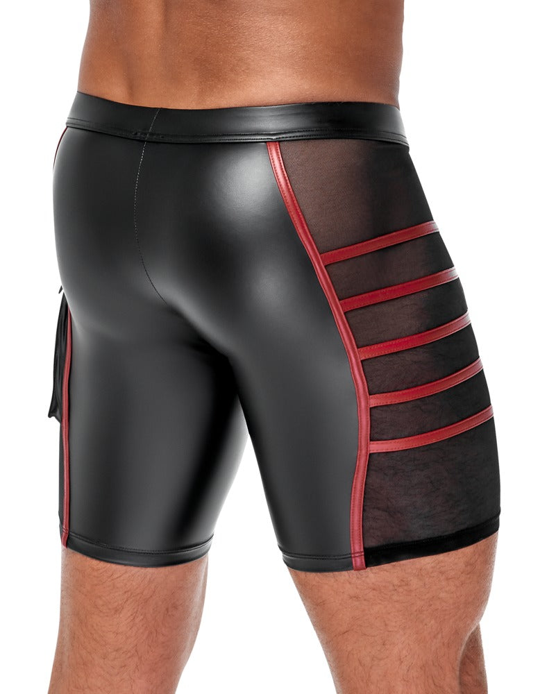 Shorts Ajustados NEK Negro/Rojo 2XL - Diseño Moderno con Insertos de Malla