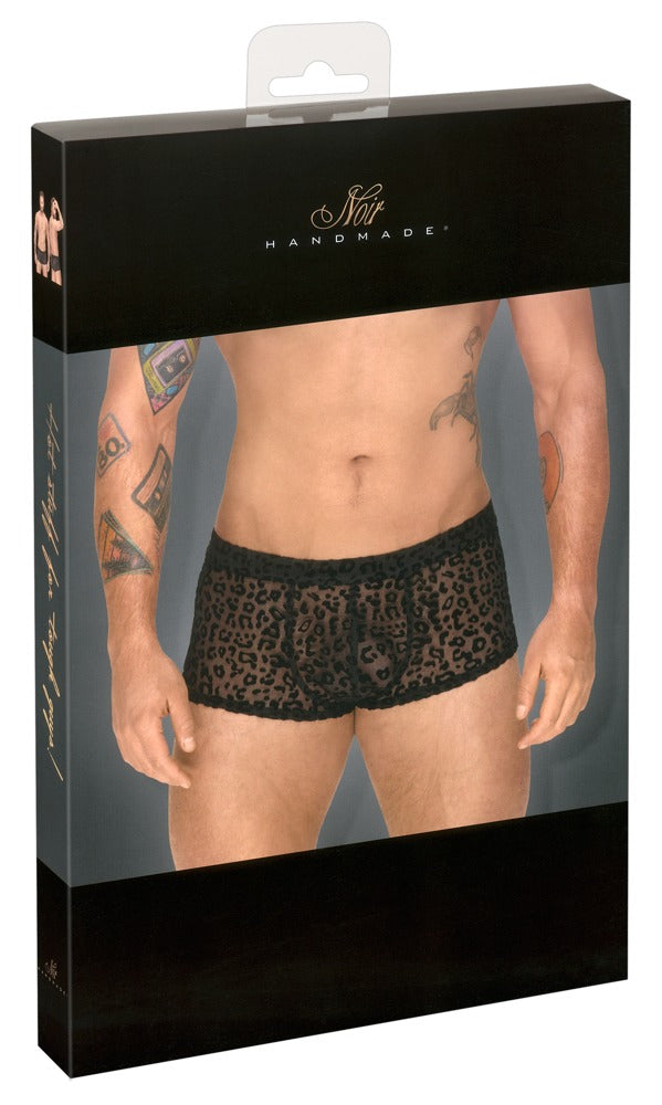 Noir M.Pants Leo 2XL - Pantalones Transparentes con Estampado Leopardo