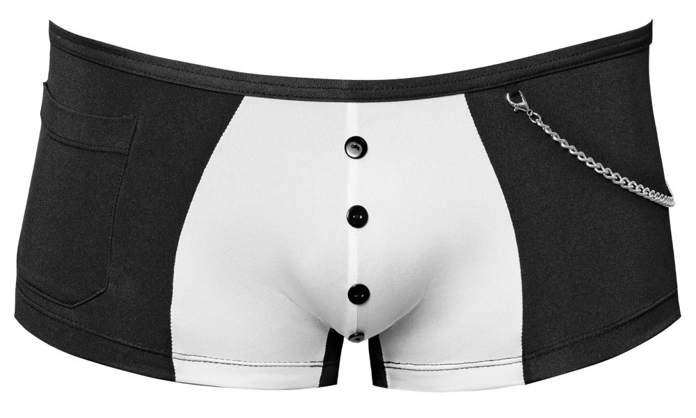 Pantalones Camarero M Svenjoyment - Diseño Blanco y Negro con Cadena Plateada