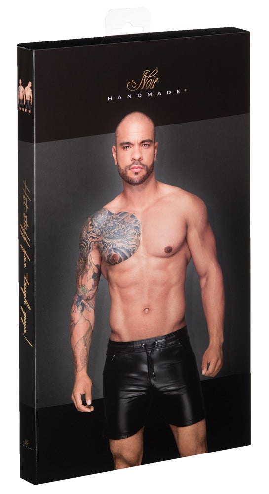 Noir Men's Shorts L - Pantalones Cortos Elásticos Negros