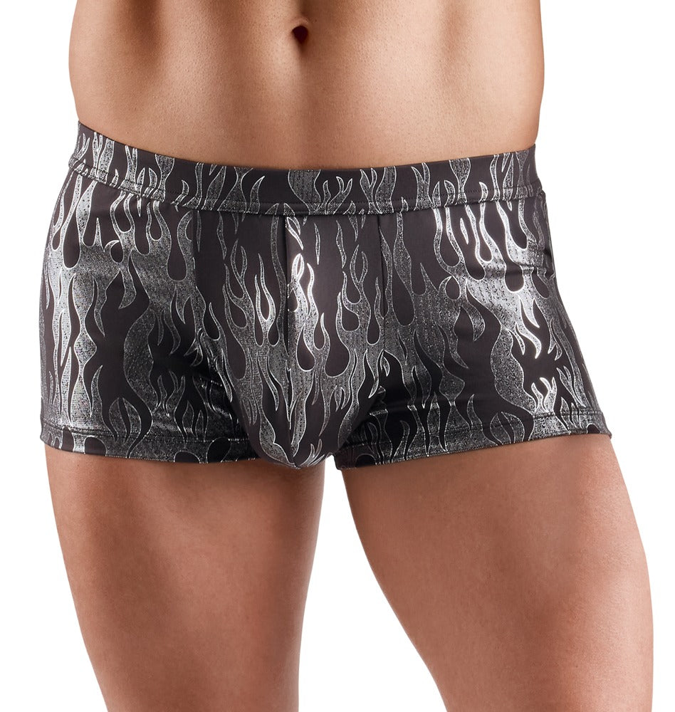 M.Pants L Svenjoyment - Bóxer Negro con Diseño Metálico Plateado