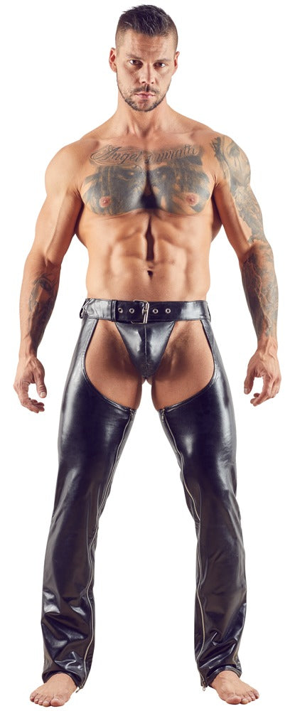 Chaps de Imitación Cuero para Hombre Talla L - Svenjoyment
