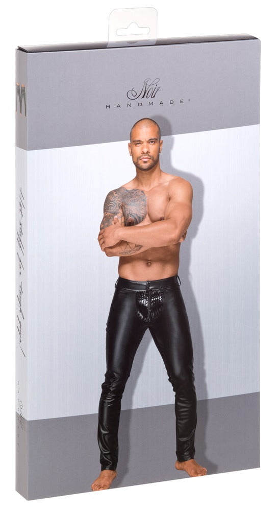 Pantalón Noir M.Trousers L Efecto Mojado en Negro