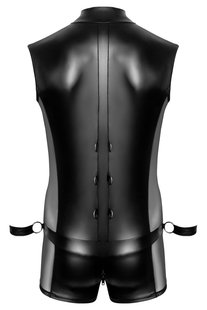 Mono BDSM sin mangas con esposas ajustables Svenjoyment
