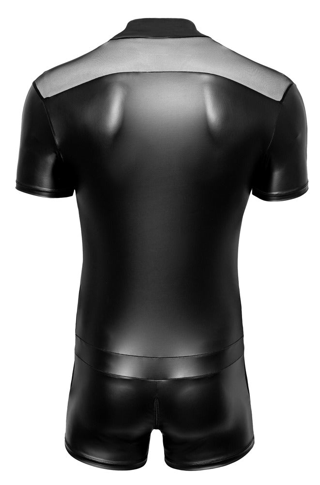 Men's Playsuit S Svenjoyment - Mono Negro Ceñido con Cremallera