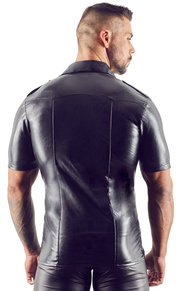Camisa de Polipiel Negra Svenjoyment - Corte Entallado Talla L