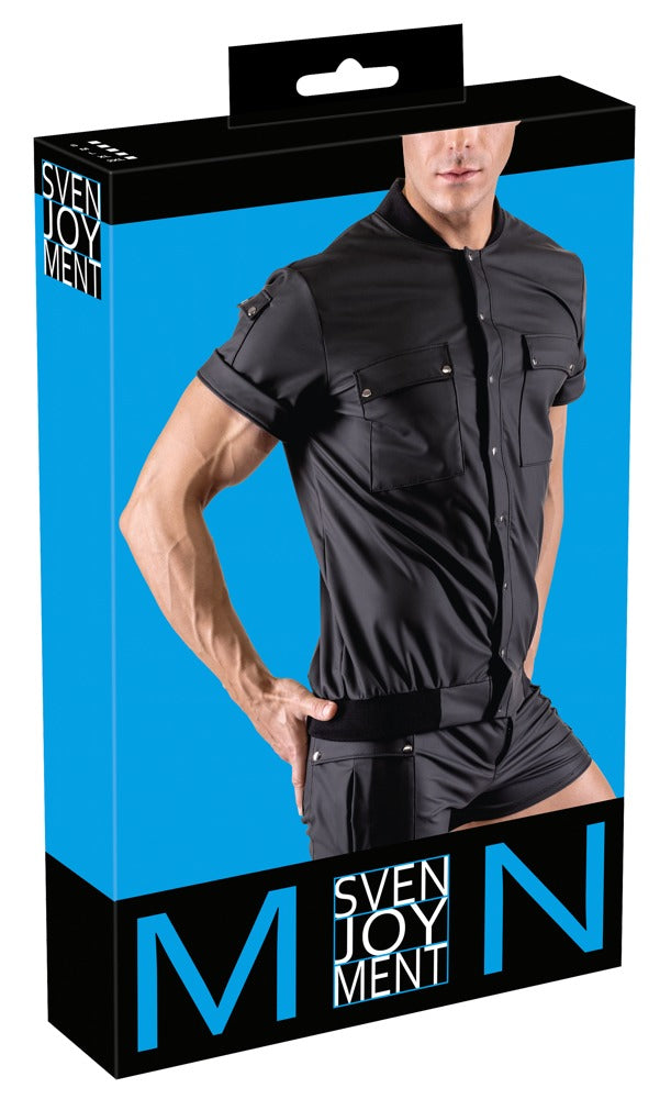 Shirt Blouson Svenjoyment - Camisa Negra Casual con Bolsillos