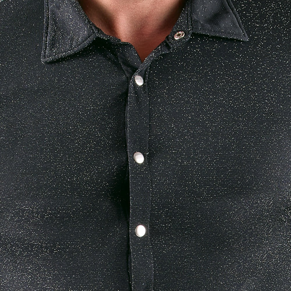 Camisa Plateada Svenjoyment Talla M - Lúrex Brillante