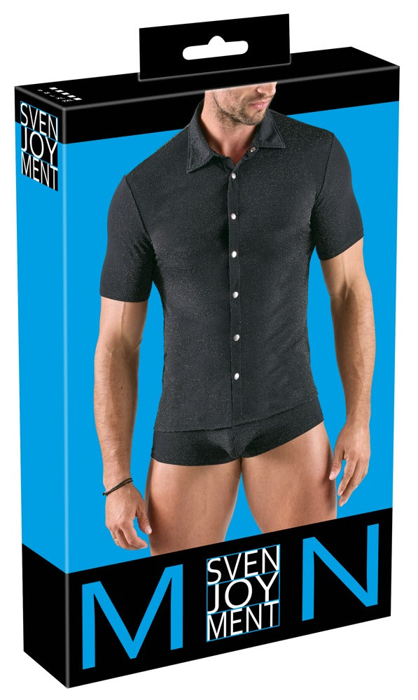 Camisa Plateada Svenjoyment Talla 2XL - Efecto Lúrex