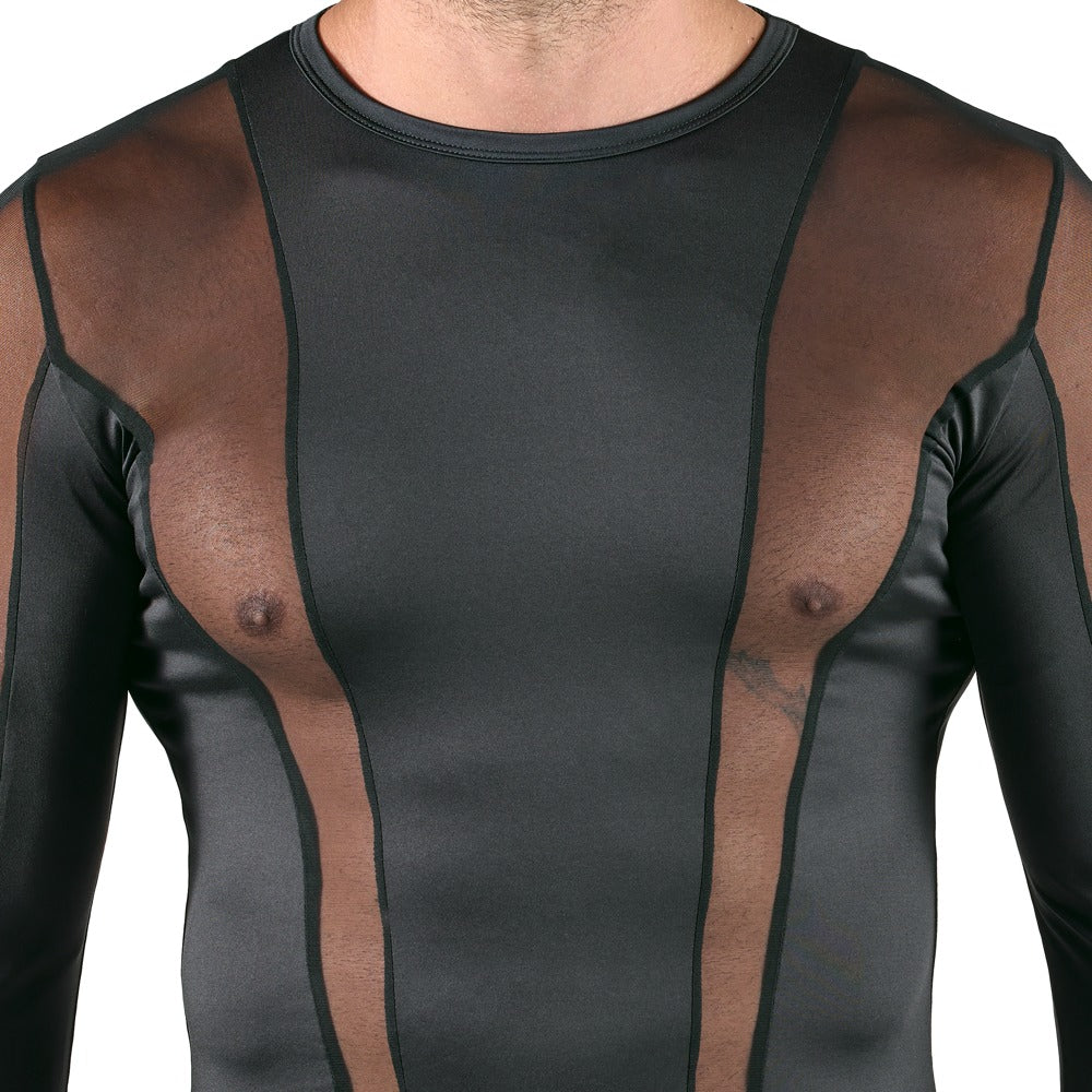 Camiseta Manga Larga Svenjoyment - Malla Elástica Negra Talla S