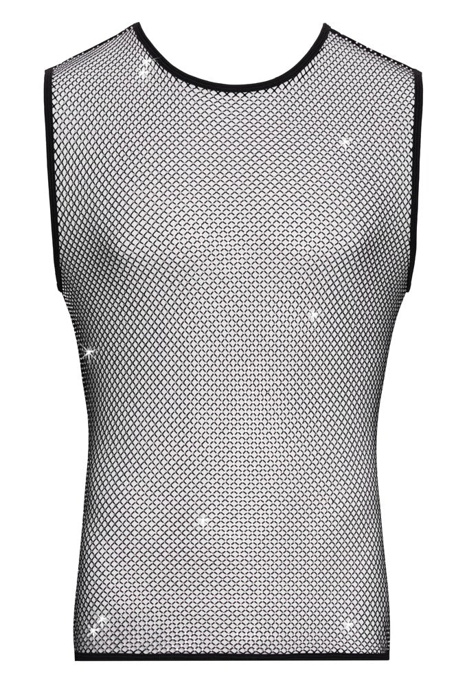 Camiseta de Malla Svenjoyment con Strass - Transparencia Negra