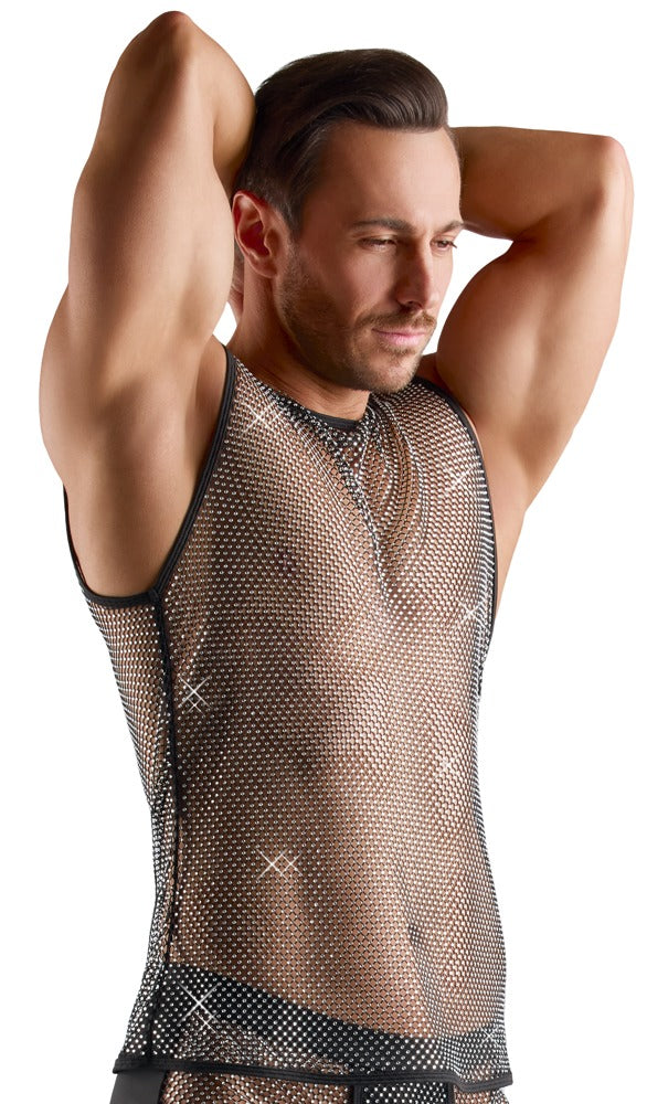Camisa de Malla Negra con Strass Svenjoyment XL