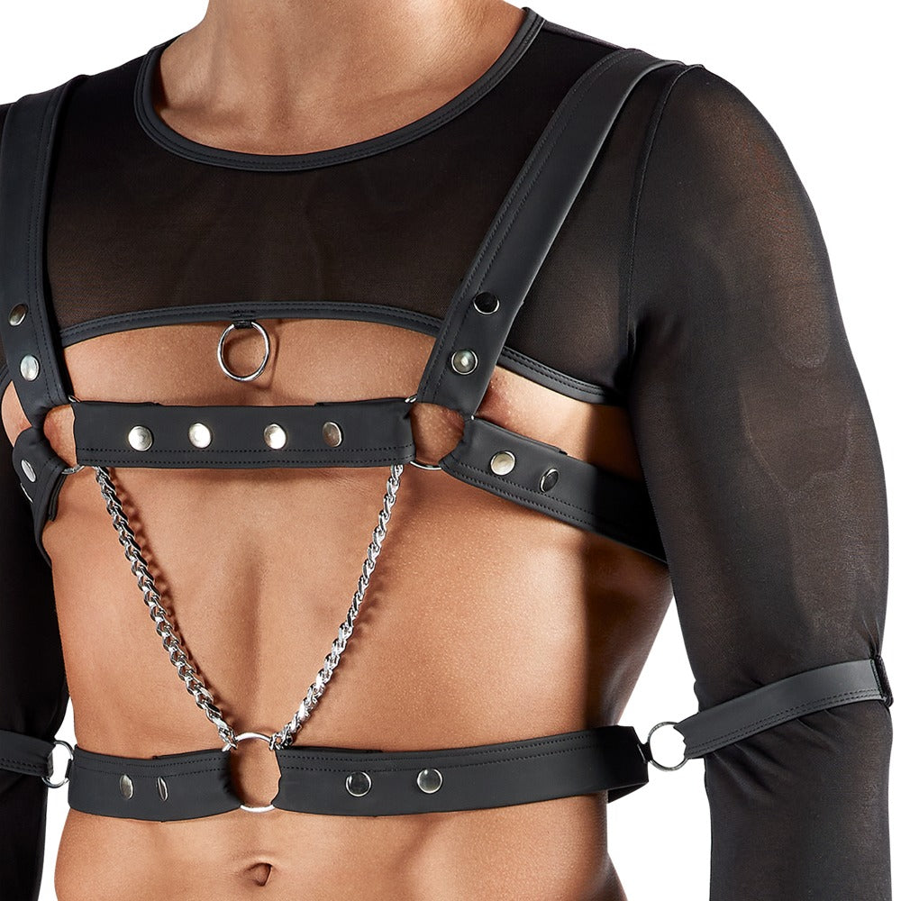 Men's Bondage Set S Svenjoyment - Conjunto Arnés y Esposas Negro