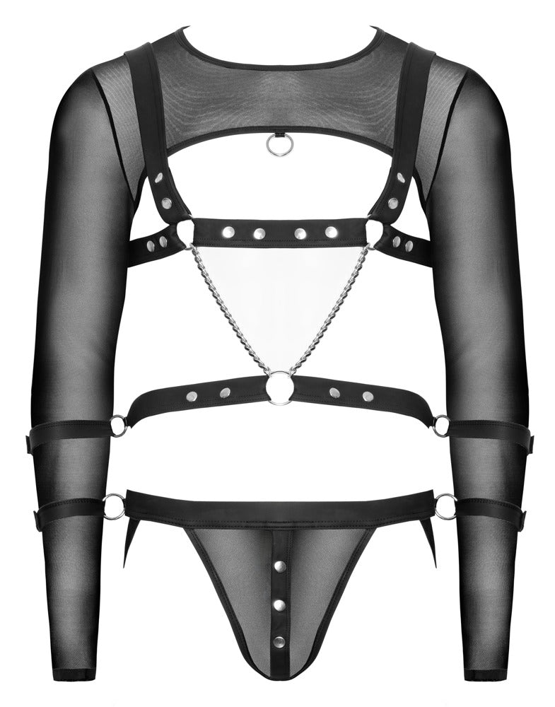 Men's Bondage Set S Svenjoyment - Conjunto Arnés y Esposas Negro