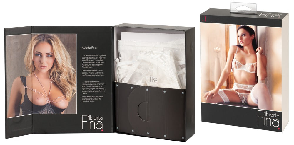 Bra Set White 80B/M - Conjunto de Lencería Abierta Fina