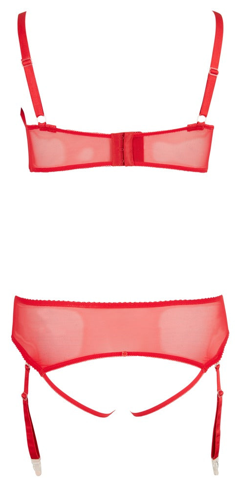 Bra Set Red 85D/L Cottelli Curves - Conjunto Striptease Tallas Grandes