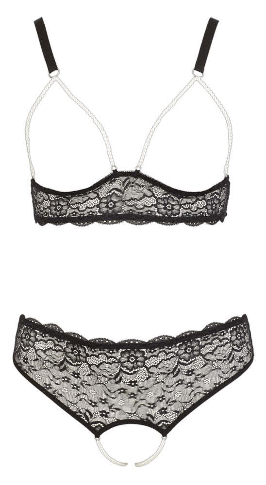 Pearl Set Black 3XL - Conjunto de Lencería Cottelli Curves