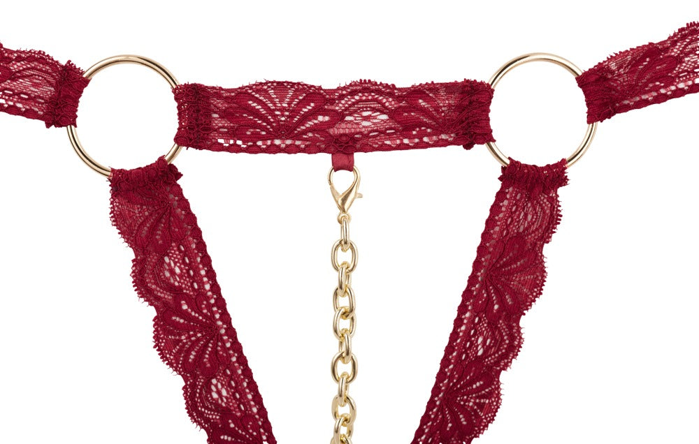 Bra Set Open Red M/L - Sujetador de Encaje Elástico Cottelli Lingerie