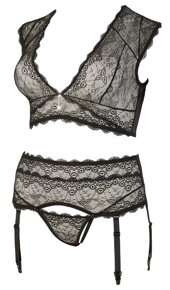 Lace Set Black XL - Bralette y Tanga Cottelli Curves