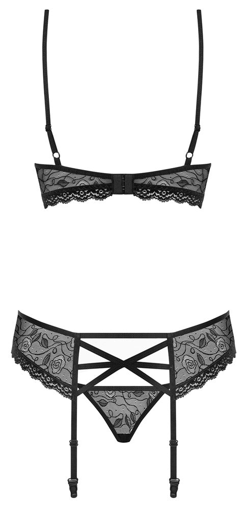 Obsessive Bra Set - Conjunto de Lencería Elegante con Liguero L/XL