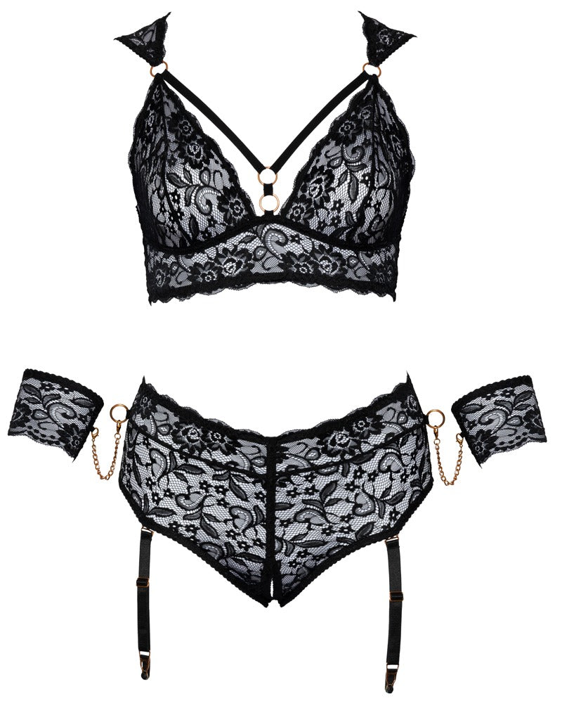 Bra Set Bondage 4XL - Cottelli BONDAGE PLUS Encaje Elástico