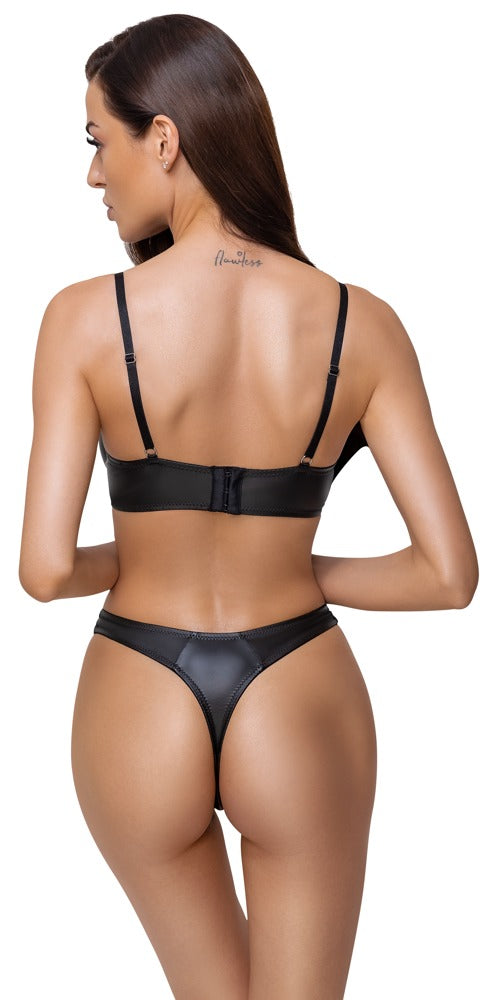 Bra Set Matte Cottelli Lingerie 75B/S - Sujetador con Riostring Negro