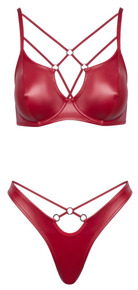 Bra Set Red 80B/M - Conjunto Sujetador y Tanga Cottelli Lingerie