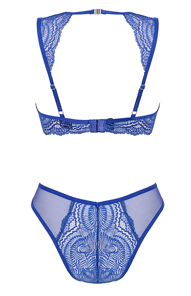 Conjunto Sujetador y Braguita Giselia Obsessive - Encaje Azul Real XS/S