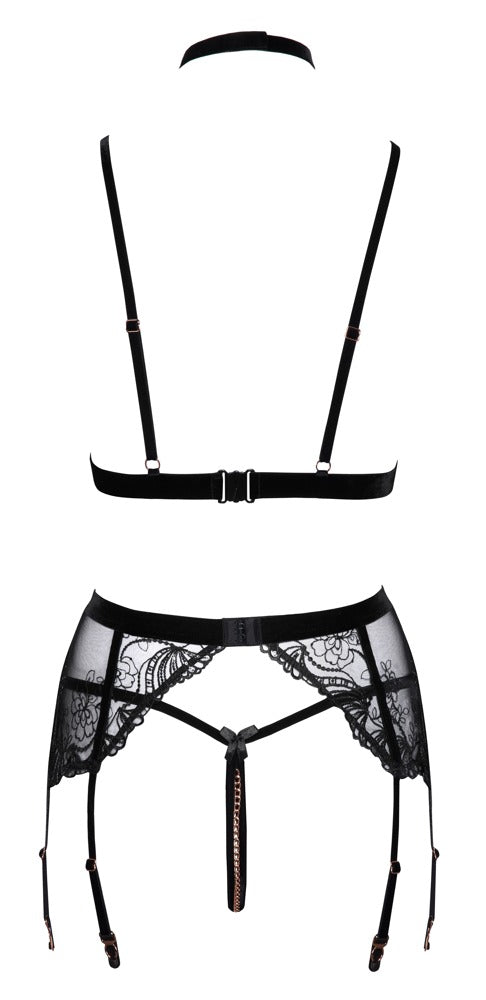 Bra Suspender Set M Abierta Fina - Conjunto Liguero Elegante
