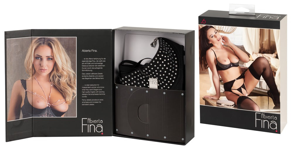 Rhinestone Shelf Bra Set 85C/L - Conjunto de Lencería con Pedrería
