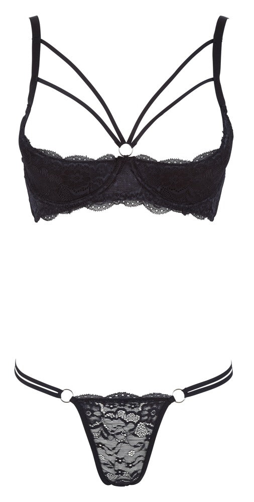 Shelf Bra Lace 85C/L Cottelli - Sujetador de Encaje Negro con Aros