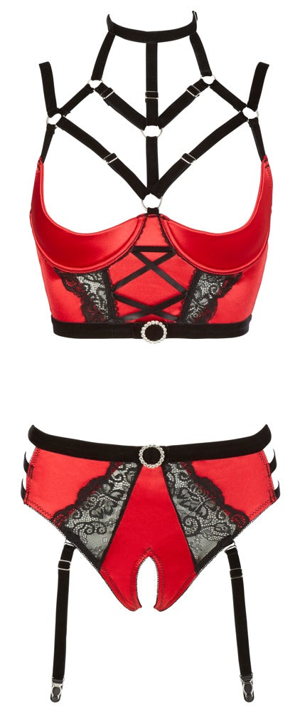 Shelf Bra Set Rojo 80B/M - Abierta Fina