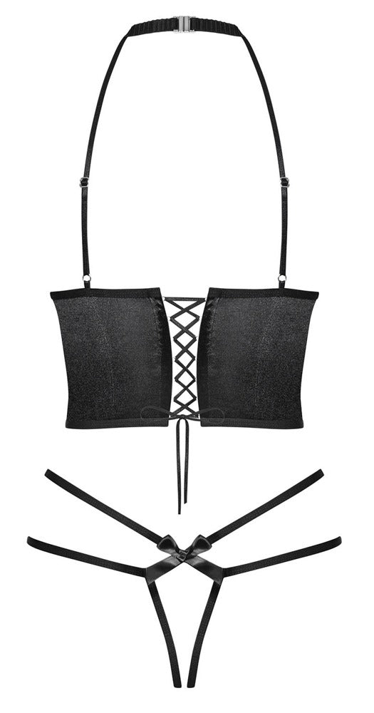 Obsessive Set L/XL - Conjunto Sujetador y Tanga con Decoración de Moño