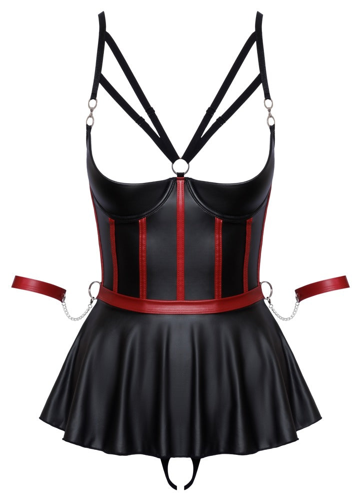 Cottelli BONDAGE Lift Bra Set 85C/XL - Conjunto Bondage con Sujetador Longline