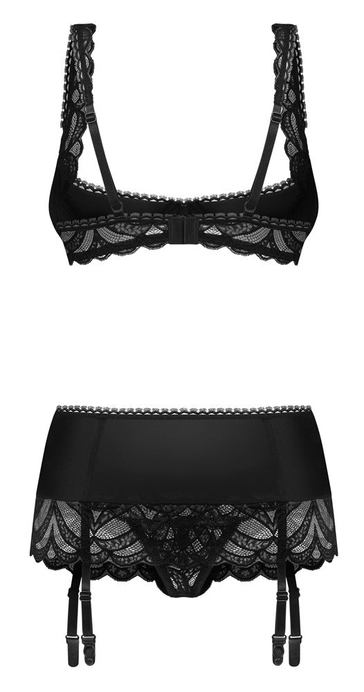 OBS Shelf Bra Set 2XL/3XL - Conjunto Erótico de 3 Piezas Obsessive