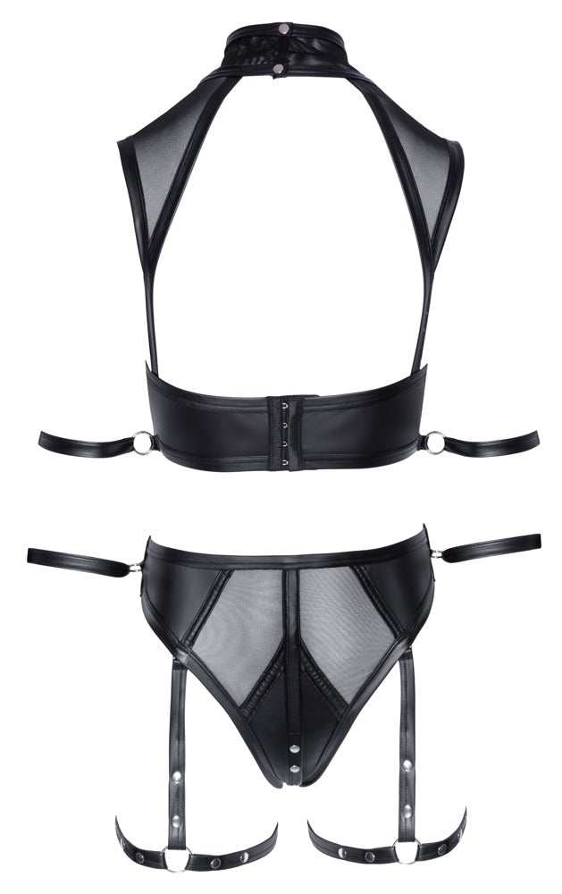 Top and Briefs Black XL Cottelli BONDAGE - Set de Sujetador y Braguita