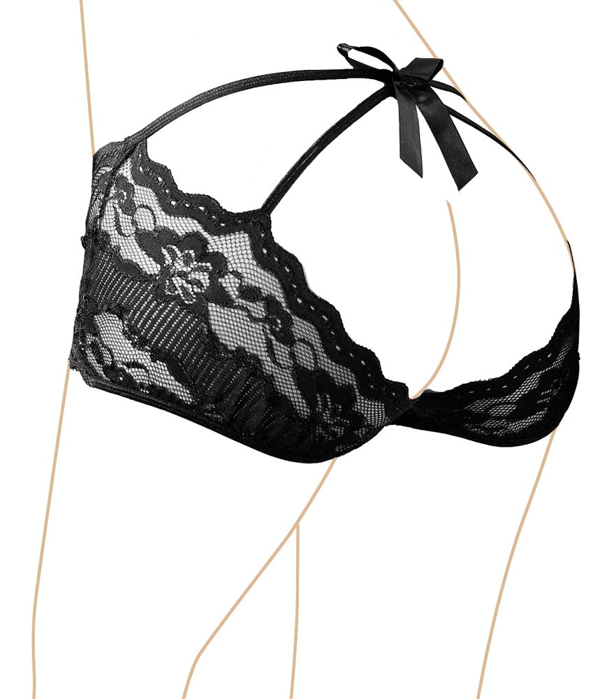 Braguitas Black L Cottelli Lingerie - Encaje Floral Seductor