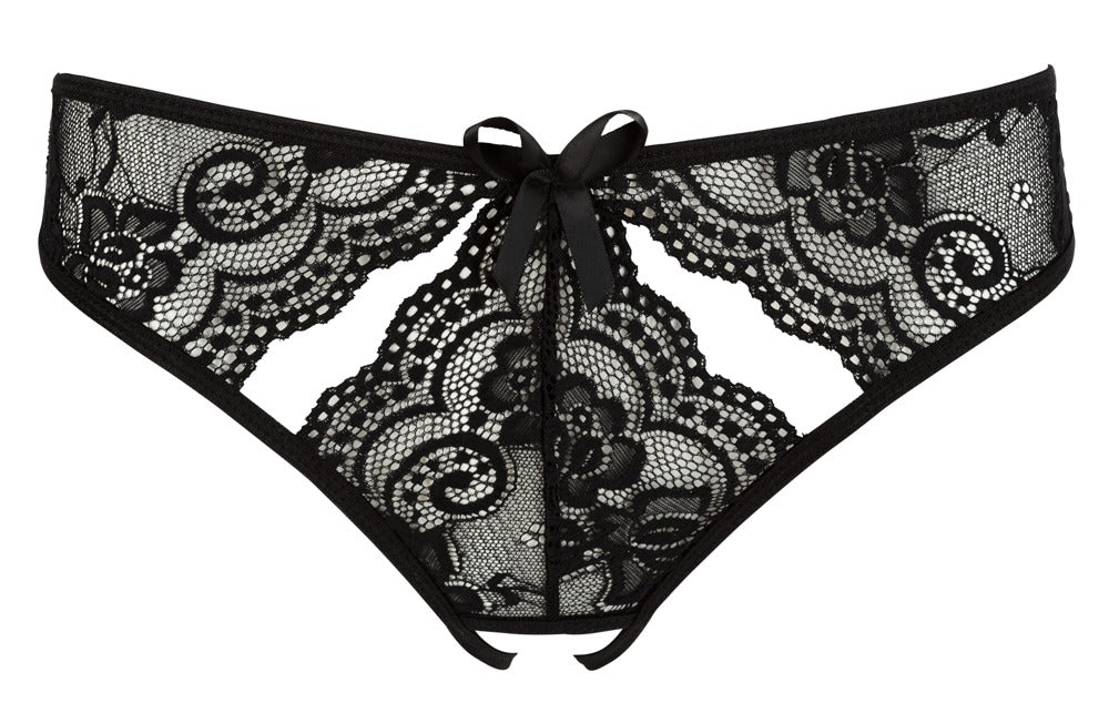 Braguitas Crotchless No:Xqse Black XL - Encaje Floral